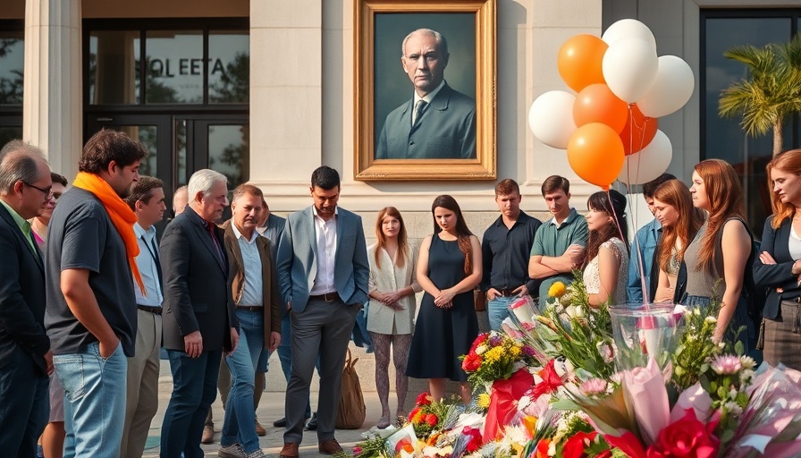 Solemn gathering at a public memorial for Charlie Kirk assassination news.
