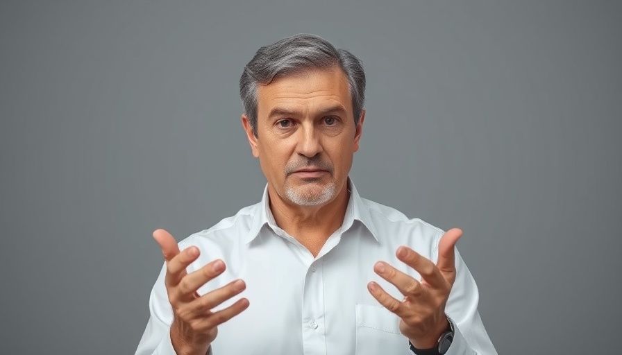 Man discussing nitric oxide and heart health risks.