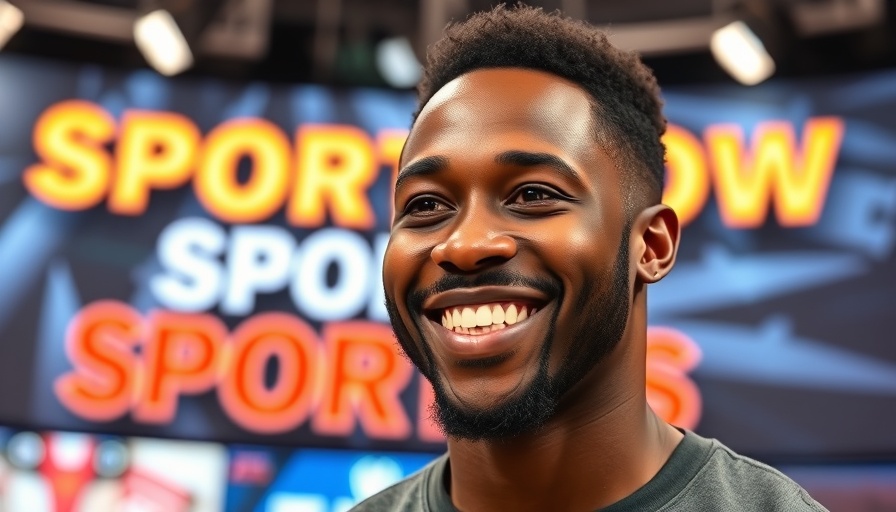 Promotional image featuring a smiling man on sports show for best fighter on the planet.
