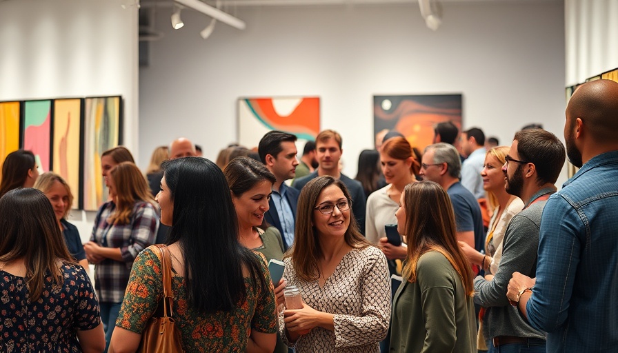 Austin lifestyle event in an art gallery with diverse attendees.