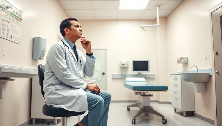 Doctor in a clinical setting amid surge in uninsured patients.