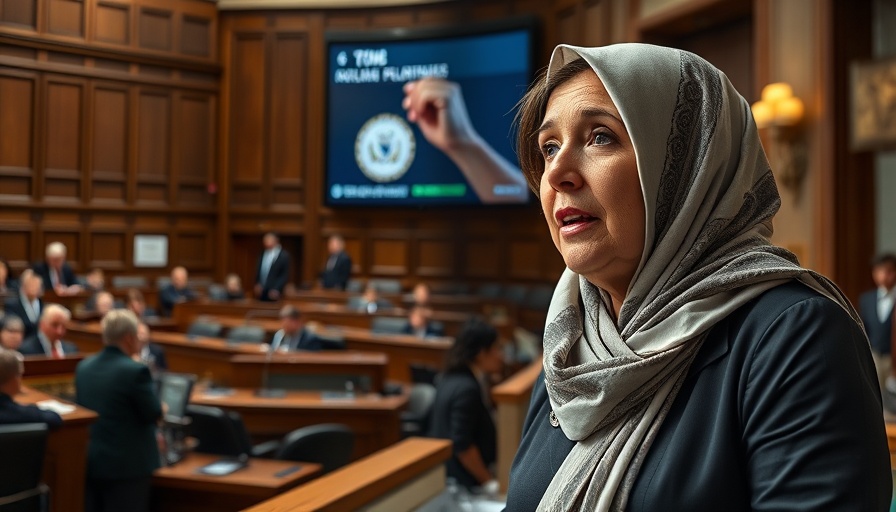 Split image of legislative session and woman speaker, House Resolution 713.