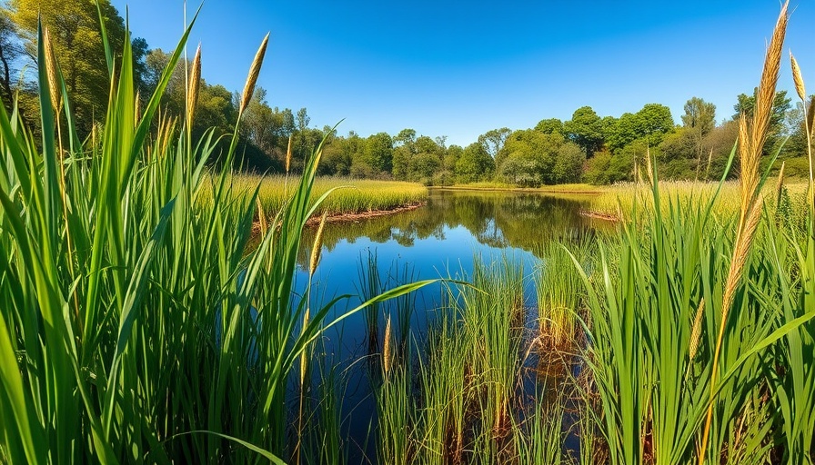 Marshland habitat for endangered frog species conservation.