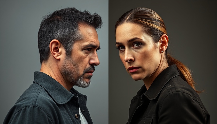 Serious individuals facing each other, reflecting intense expressions.