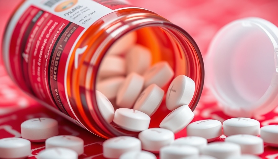 Close-up of Tylenol tablets with red background, Tylenol during pregnancy.