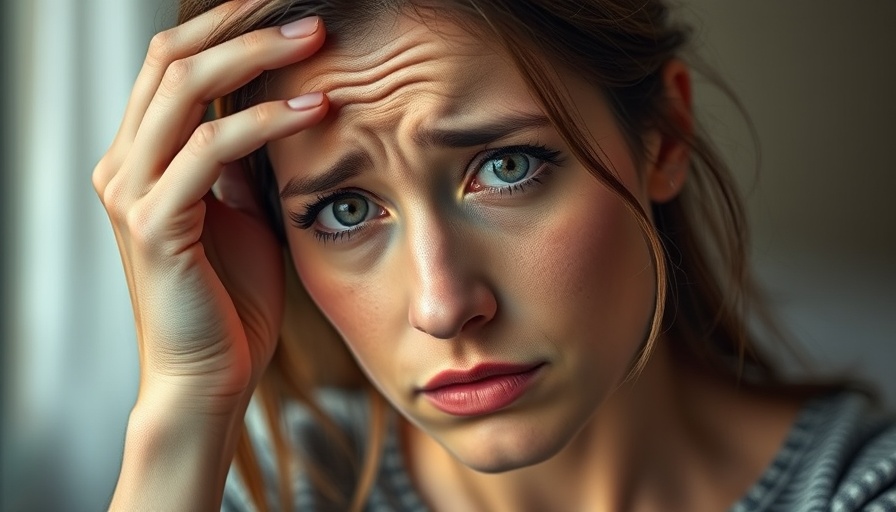 Concerned woman expressing memory and thinking problems.