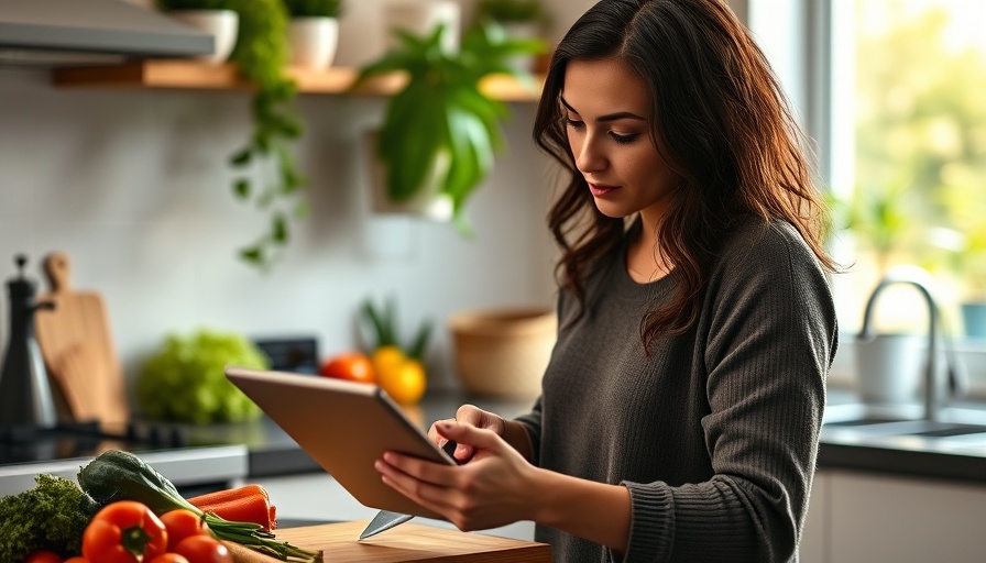 Woman cooking using a tablet, Kohl's Epic Deals sale inspiration