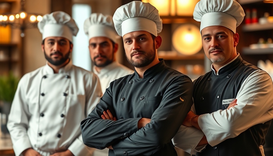 Chefs in an elegant restaurant setting for Chef Battle Royale Houston.
