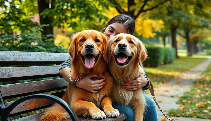 Woman and dog reduce stress and find balance in a serene park.
