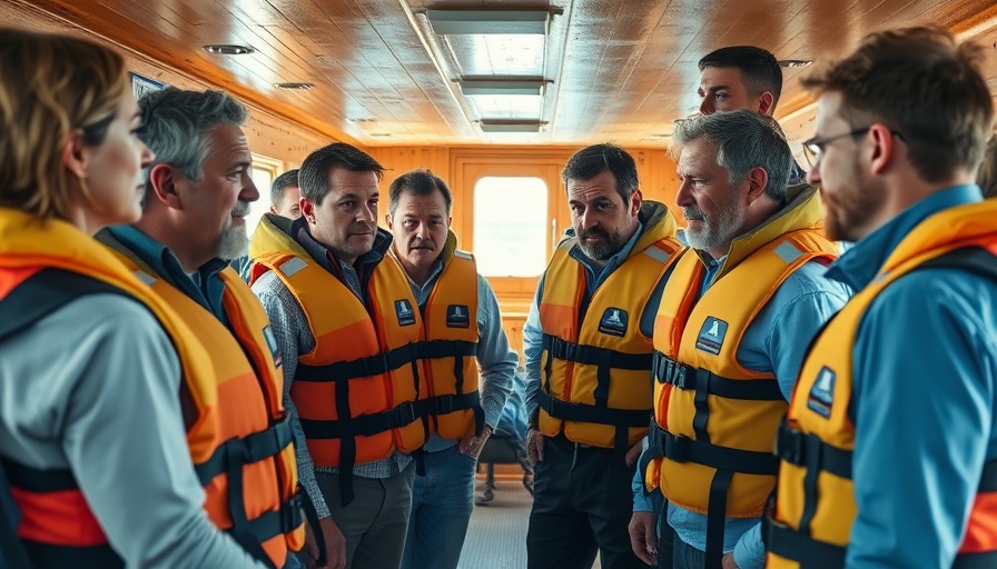People on Gaza flotilla voyage with life vests and supplies.