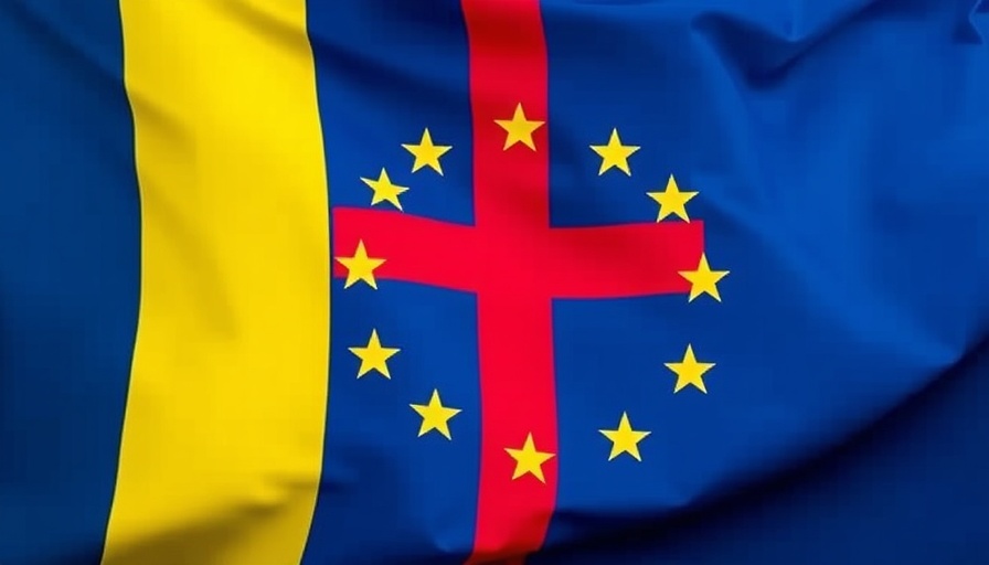 EU flag with red cross symbolizes opposition.