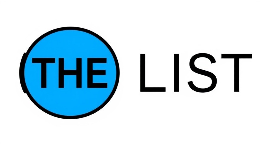 Bold minimalist text logo '(((THE LIST)))' in blue and black for Austin startups.