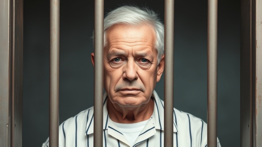 Older man in prison uniform behind bars, highlighting wrongful conviction in Texas.