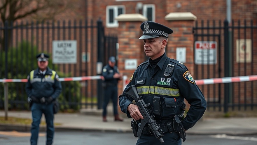 Injured police officer outside prison highlighting immigration policies and public safety