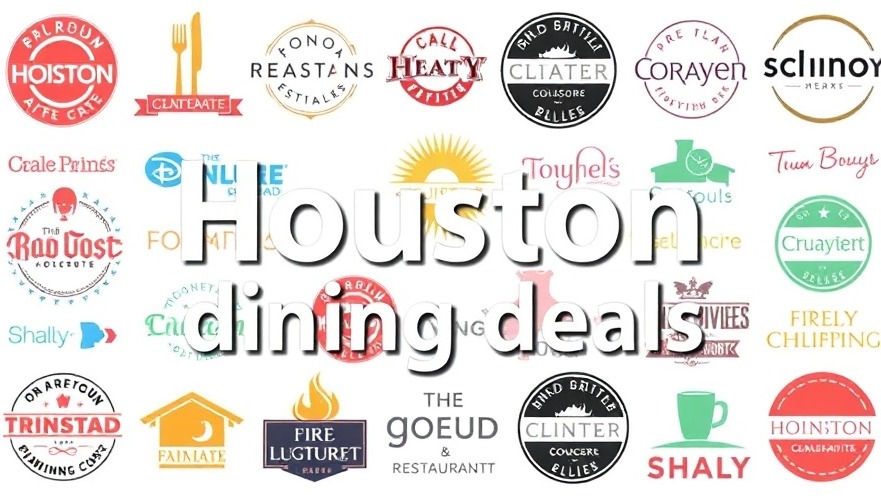 Collage of restaurant logos showcasing affordable dining deals in Houston.