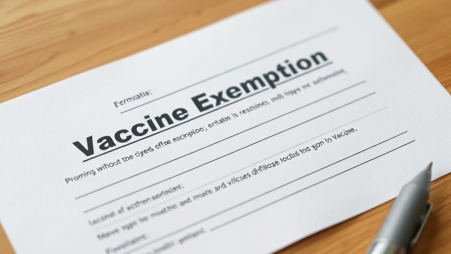 Vaccine exemption form related to Texas health news and vaccination policies