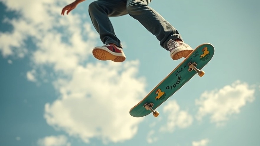 Skateboard in air showcasing the evolution of skateboarding culture.