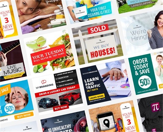 Banner ads come in a variety of shapes and sizes to fit on any size of display device like a smartphone, laptop, tablet or PC.