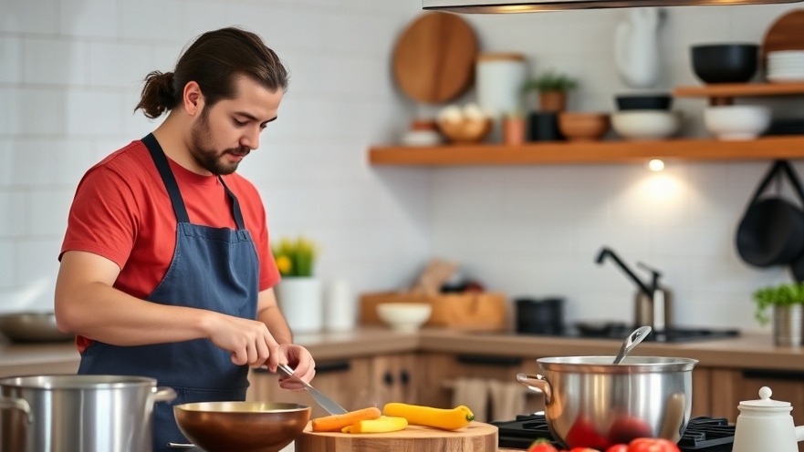 Couple showcasing cooking creativity in seasonal cooking for athlete diets.
