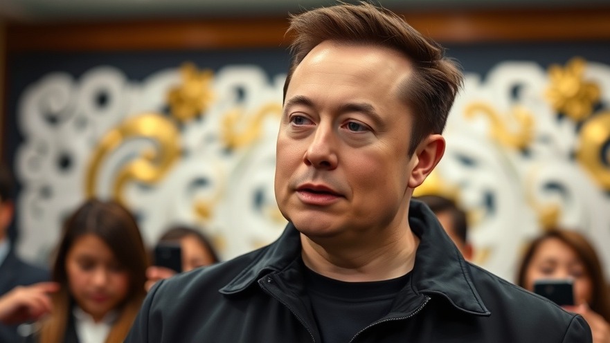 Elon Musk in a black jacket, reflecting on government efficiency and corporate influence.