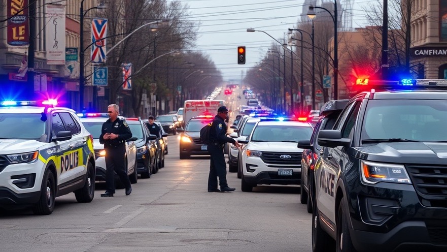 Chicago federal agent shooting: police cars and ICE agents at protest scene