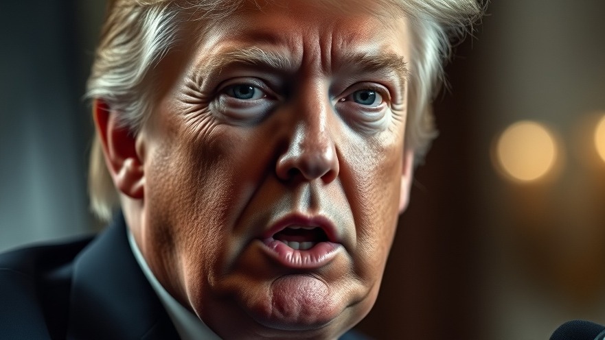 Close-up of Trump expressing intensity during political protests in Austin.