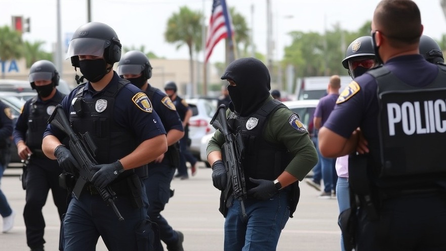 Federal ICE agents arresting illegal aliens amid debates on immigration policy.