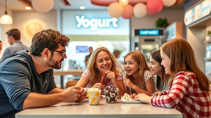 Family enjoying frozen yogurt at one of the best fro yo shops in San Antonio.