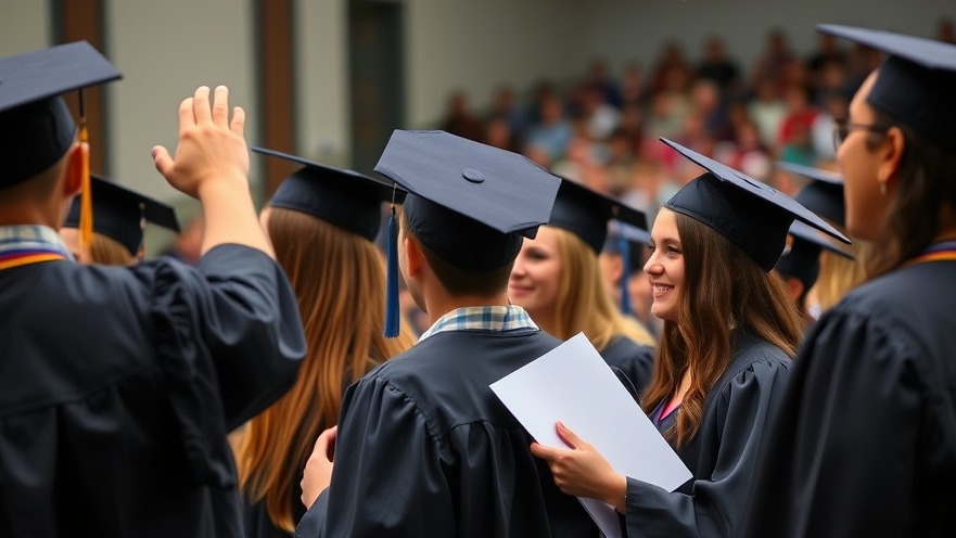 High school students celebrating graduation, part of career preparedness programs.