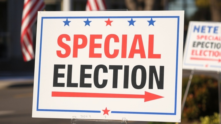 Sign reading 'special election' highlighting Texas elections for local candidates