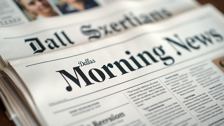 Photorealistic image of Dallas Morning News headlines, showcasing Houston business news.