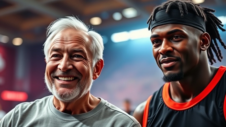 NFL injury report with smiling man and serious athlete, vibrant sports-themed background.