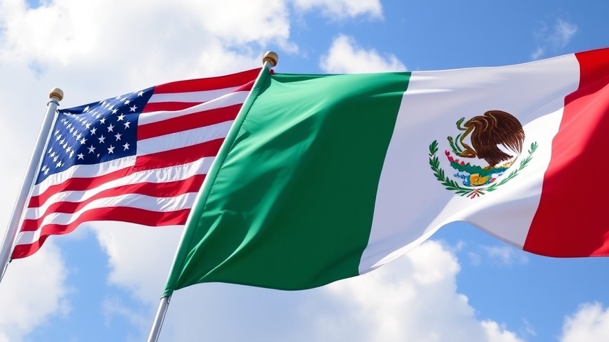 Flags of the United States and Mexico symbolizing Texas importers and Mexico trade relations.