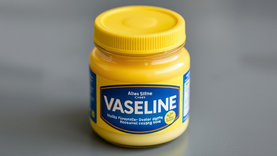 Vaseline jar promoting Houston holistic health and skincare wellness.