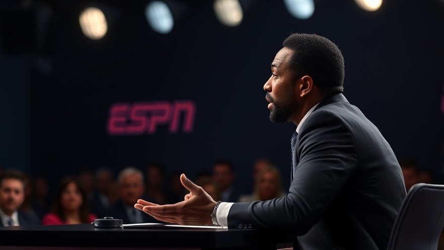 Stephen A. Smith passionately discussing political criticism in national news discourse.