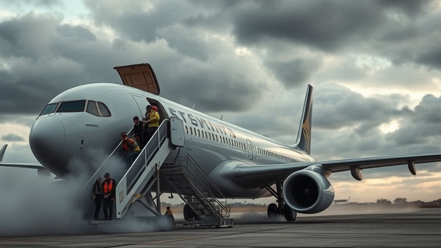 Passengers evacuating an American Airlines flight at Denver International Airport incident via emergency slide.
