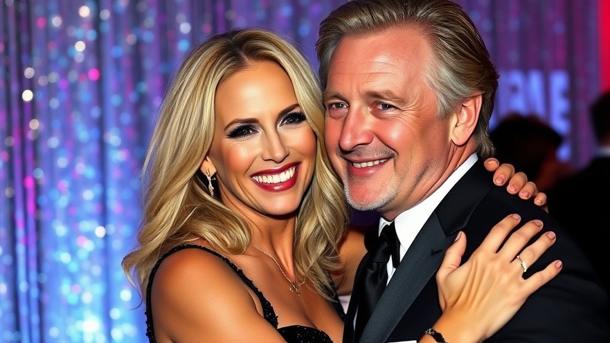 Pamela Anderson and Liam Neeson share a warm embrace at a glamorous event, highlighting their celebrity romance.