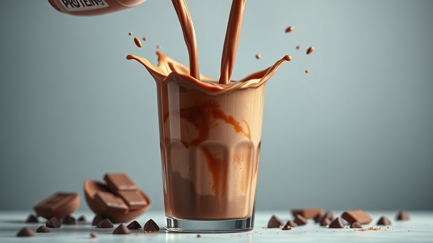 Vital Proteins chocolate shakes pouring, highlighting collagen benefits for daily wellness.