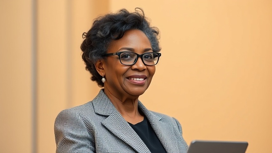 Older black woman in business attire discussing Texas elections 2026 and public education reform.