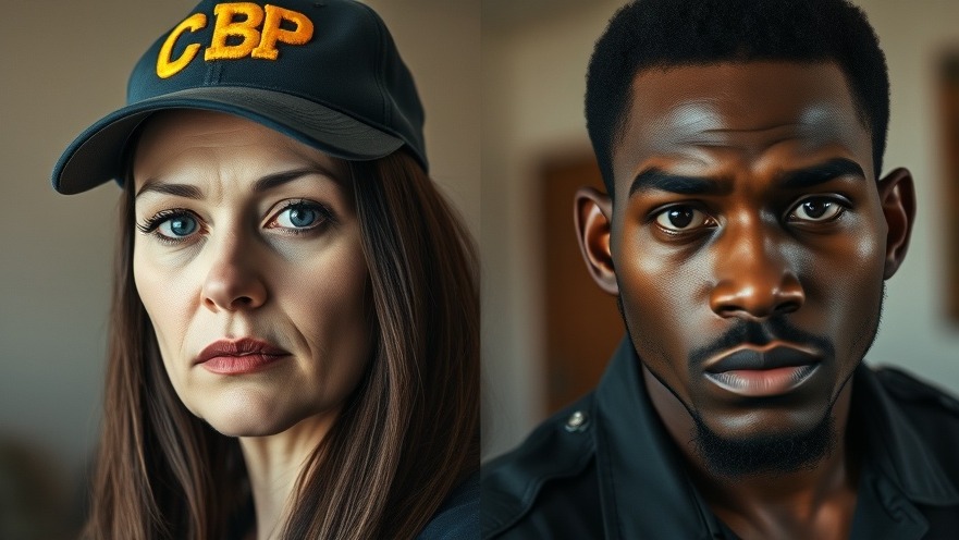 DHS criticism of immigration policy debate: CBP hat woman meets serious Jamaican man.
