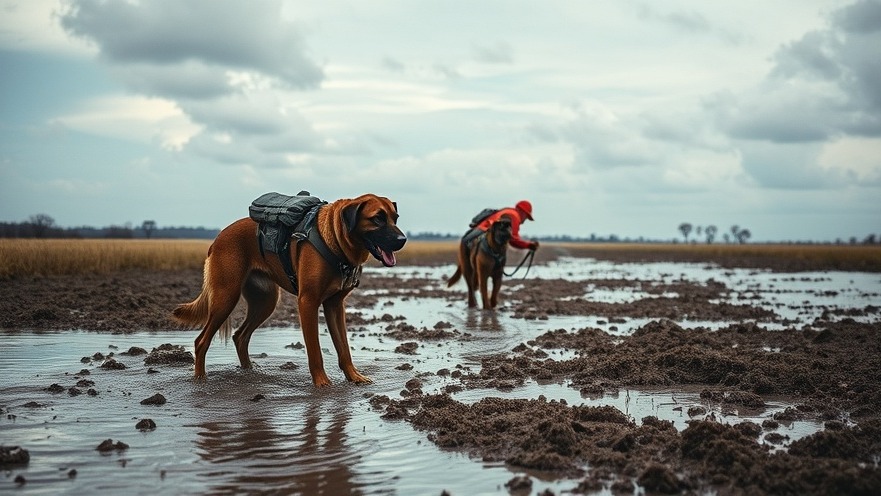 Search and rescue dogs assist Kerr County flood victims in recovery efforts.