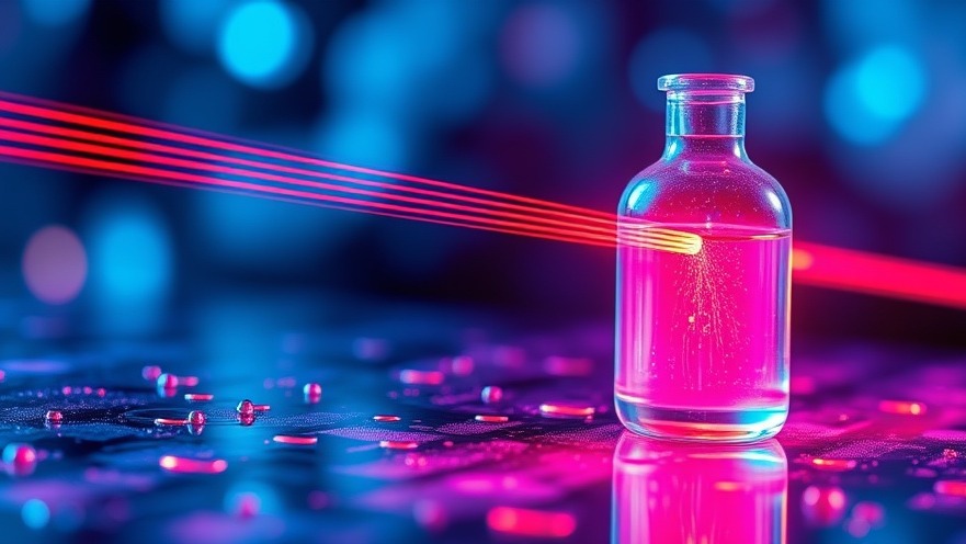 Futuristic illustration of terahertz radiation in aqueous solutions, highlighting health and wellness.