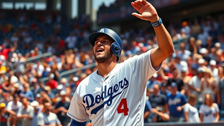 Dynamic MLB dual-threat player celebrating at Dodgers game, showcasing Ohtani's impact.