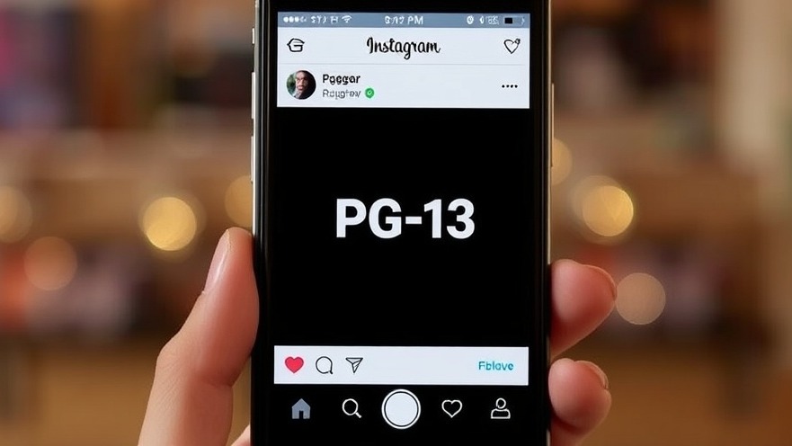 Instagram app displaying PG-13 rating, highlighting social media safety and content guidelines.
