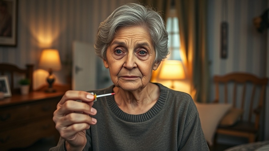 Older woman in cozy bedroom, showcasing natural healthy foods for wellness.