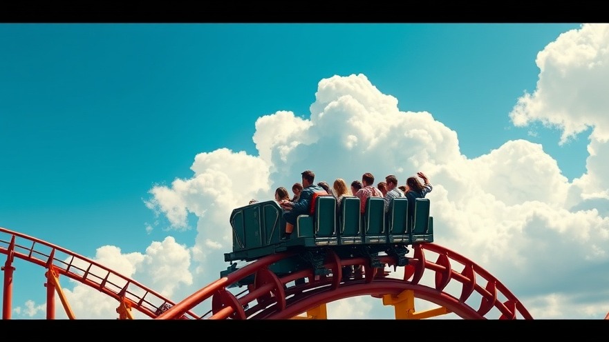 Thrilling roller coaster ride highlighting amusement park safety with vibrant colors and clear blue skies.