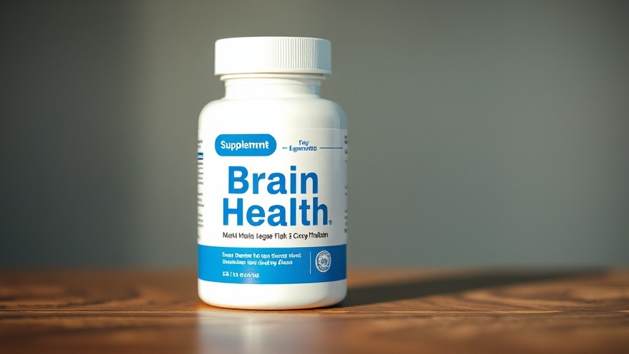Brain Health supplement bottle for cognitive performance and mental health support.