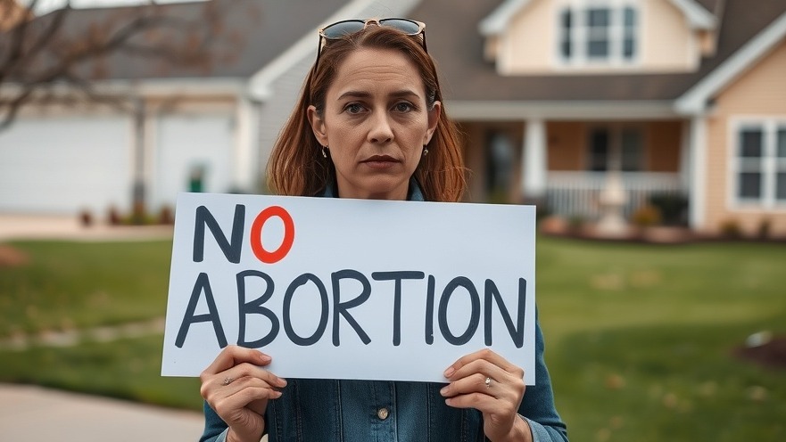 Woman with 'NO ABORTIONS' sign, protesting parental consent education in schools.