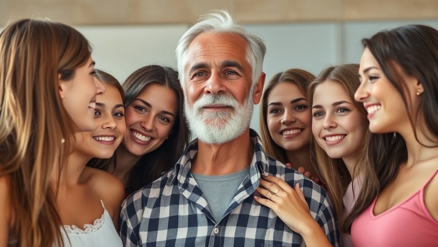 Older man interacting with teenage girls amidst internal investigation updates.