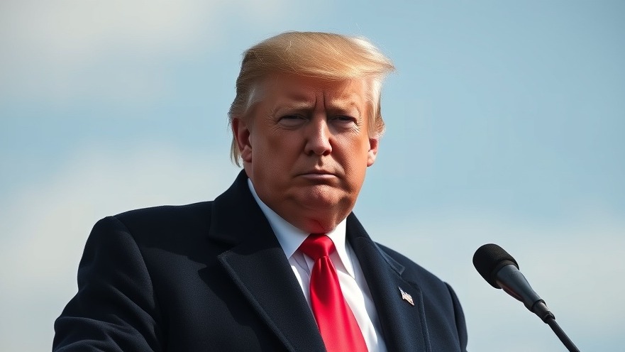 Stern-looking Trump in breaking news about US news today.